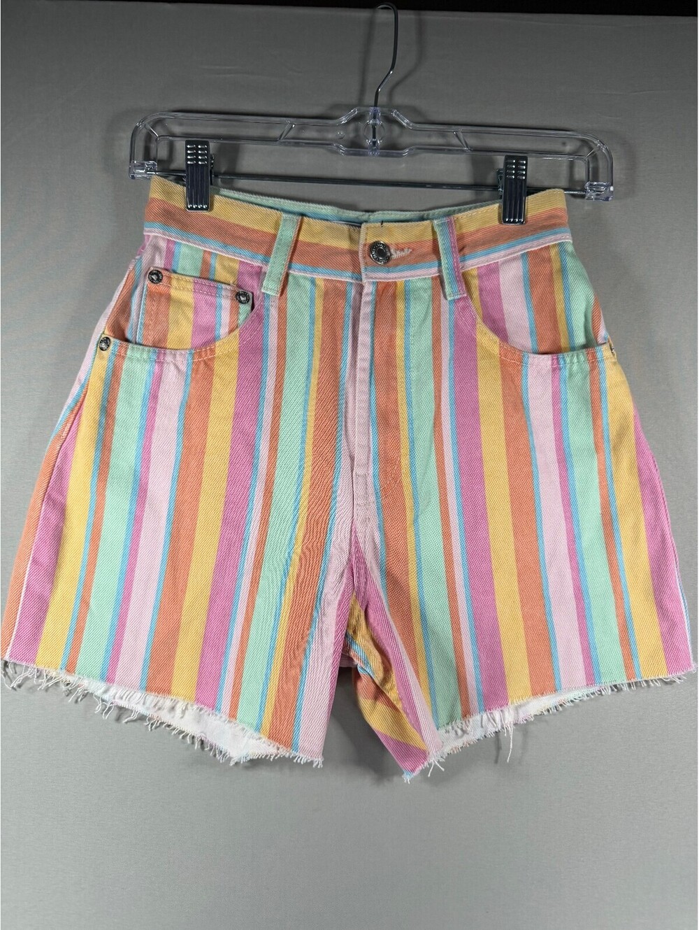 Zara Women's Multicolor Striped Denim Shorts Size USA 0